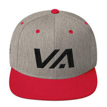Virginia - Flat Brim Hat - Black Embroidery - VA - Many Hat Color Options Available