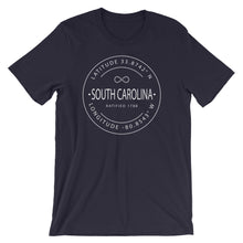 South Carolina - Short-Sleeve Unisex T-Shirt - Latitude & Longitude