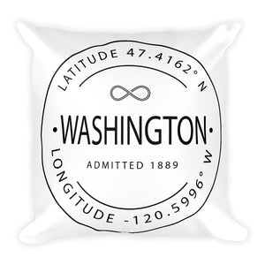 Washington - Throw Pillow - Latitude & Longitude