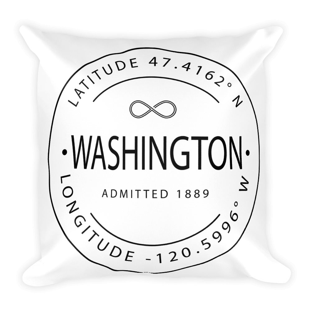 Washington - Throw Pillow - Latitude & Longitude