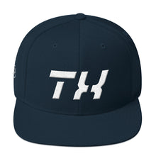 Texas - Flat Brim Hat - White Embroidery - TX - Many Hat Color Options Available