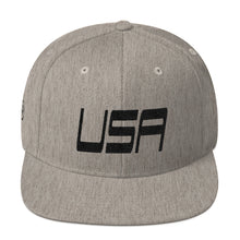 USA Designs - Embroidered Flat Brim, Snapback Hat - USA