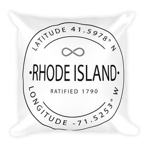 Rhode Island - Throw Pillow - Latitude & Longitude