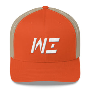 Wisconsin - Mesh Back Trucker Cap - White Embroidery - WI - Many Hat Color Options Available
