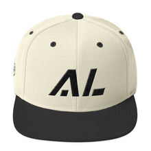 Alabama - Flat Brim Hat - Black Embroidery - AL - Many Hat Color Options Available