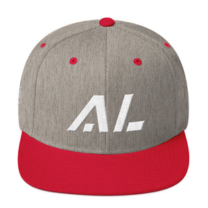 Alabama - Flat Brim Hat - White Embroidery - AL - Many Hat Color Options Available