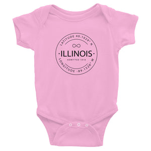 Illinois - Infant Bodysuit - Latitude & Longitude