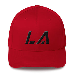 Louisiana - Structured Twill Cap - Black Embroidery - LA - Many Hat Color Options Available