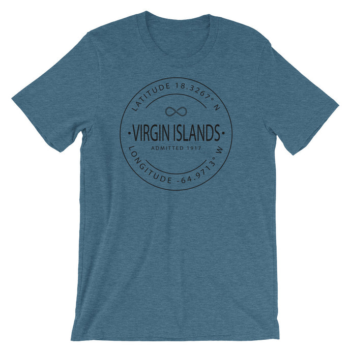 Virgin Islands - Short-Sleeve Unisex T-Shirt - Latitude & Longitude