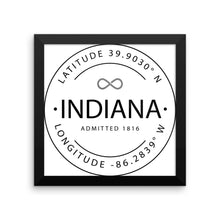 Indiana - Framed Print - Latitude & Longitude