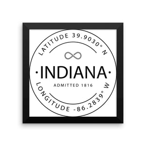 Indiana - Framed Print - Latitude & Longitude