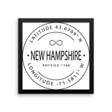 New Hampshire - Framed Print - Latitude & Longitude