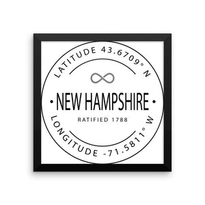 New Hampshire - Framed Print - Latitude & Longitude