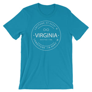 Virginia - Short-Sleeve Unisex T-Shirt - Latitude & Longitude