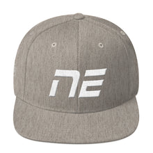 Nebraska - Flat Brim Hat - White Embroidery - NE - Many Hat Color Options Available