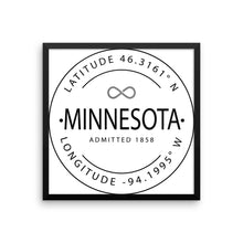 Minnesota - Framed Print - Latitude & Longitude