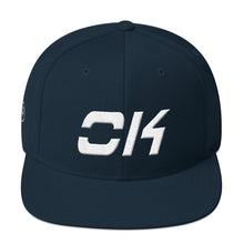 Oklahoma - Flat Brim Hat - White Embroidery - OK - Many Hat Color Options Available