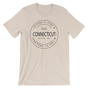 Connecticut - Short-Sleeve Unisex T-Shirt - Latitude & Longitude