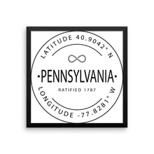 Pennsylvania - Framed Print - Latitude & Longitude