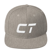 Connecticut - Flat Brim Hat - White Embroidery - CT - Many Hat Color Options Available