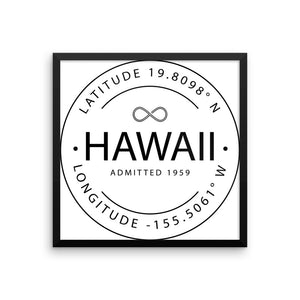 Hawaii - Framed Print - Latitude & Longitude
