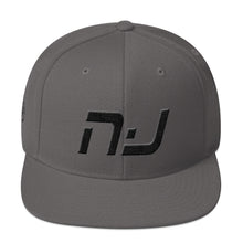 New Jersey - Flat Brim Hat - Black Embroidery - NJ - Many Hat Color Options Available