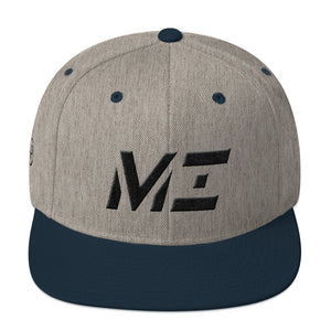 Michigan - Flat Brim Hat - Black Embroidery - MI - Many Hat Color Options Available