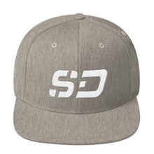 South Dakota - Flat Brim Hat - White Embroidery - SD - Many Hat Color Options Available