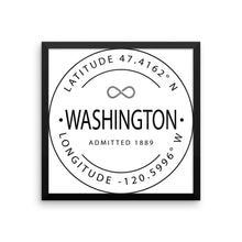 Washington - Framed Print - Latitude & Longitude
