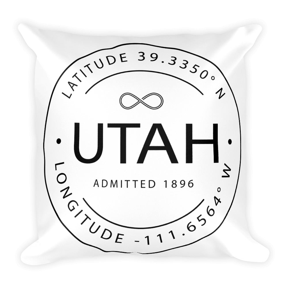 Utah - Throw Pillow - Latitude & Longitude
