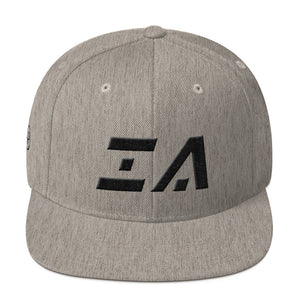 Iowa - Flat Brim Hat - Black Embroidery - IA - Many Hat Color Options Available