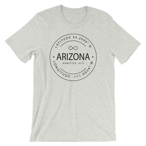 Arizona - Short-Sleeve Unisex T-Shirt - Latitude & Longitude