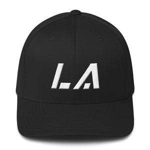 Louisiana - Structured Twill Cap - White Embroidery - LA - Many Hat Color Options Available