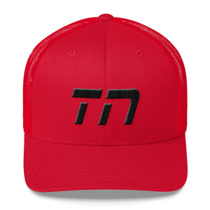 Tennessee - Mesh Back Trucker Cap - Black Embroidery - TN - Many Hat Color Options Available