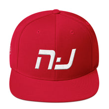 New Jersey - Flat Brim Hat - White Embroidery - NJ - Many Hat Color Options Available