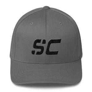 South Carolina - Structured Twill Cap - Black Embroidery - SC - Many Hat Color Options Available