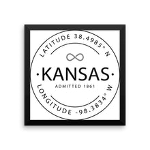 Kansas - Framed Print - Latitude & Longitude