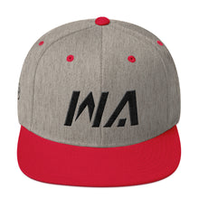 Washington - Flat Brim Hat - Black Embroidery - WA - Many Hat Color Options Available