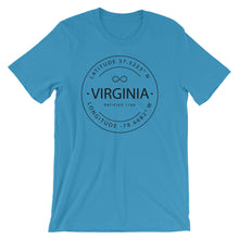 Virginia - Short-Sleeve Unisex T-Shirt - Latitude & Longitude
