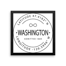 Washington - Framed Print - Latitude & Longitude
