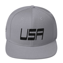 USA Designs - Embroidered Flat Brim, Snapback Hat - USA