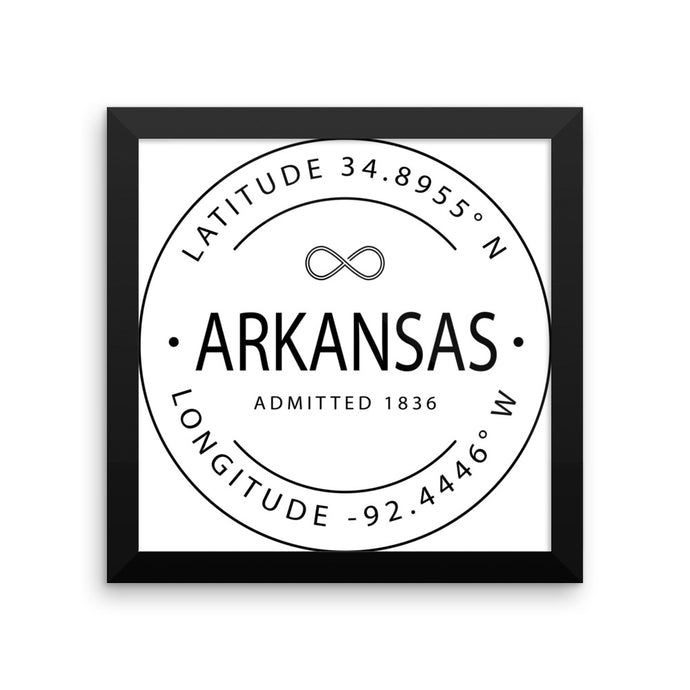 Arkansas - Framed Print - Latitude & Longitude