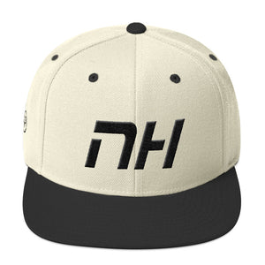 New Hampshire - Flat Brim Hat - Black Embroidery - NH - Many Hat Color Options Available