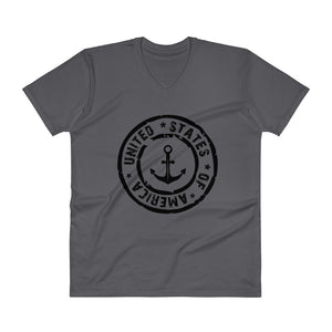 USA Designs - V-Neck T-Shirt - Anchor