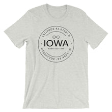 Iowa - Short-Sleeve Unisex T-Shirt - Latitude & Longitude