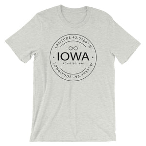 Iowa - Short-Sleeve Unisex T-Shirt - Latitude & Longitude