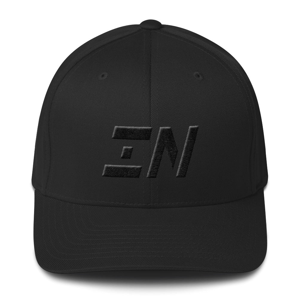 Indiana - Structured Twill Cap - Black Embroidery - IN - Many Hat Color Options Available