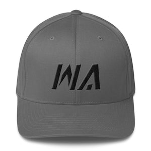 Washington - Structured Twill Cap - Black Embroidery - WA - Many Hat Color Options Available