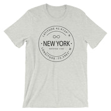 New York - Short-Sleeve Unisex T-Shirt - Latitude & Longitude