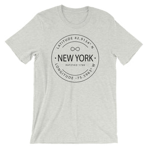 New York - Short-Sleeve Unisex T-Shirt - Latitude & Longitude